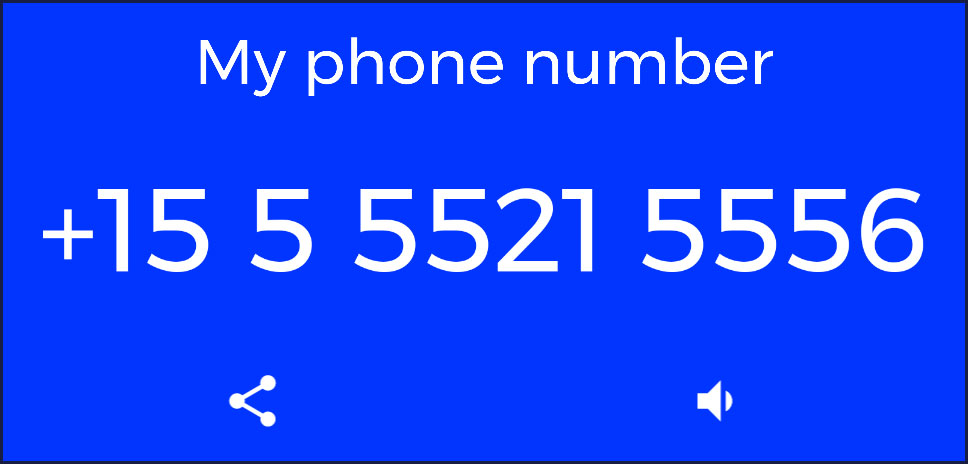Phone number widget sample